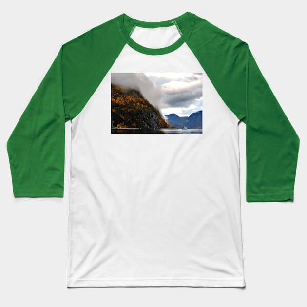 Aurlandsfjord Flam Norwegian Fjord Norway Baseball T-Shirt by Andy Evans Photos